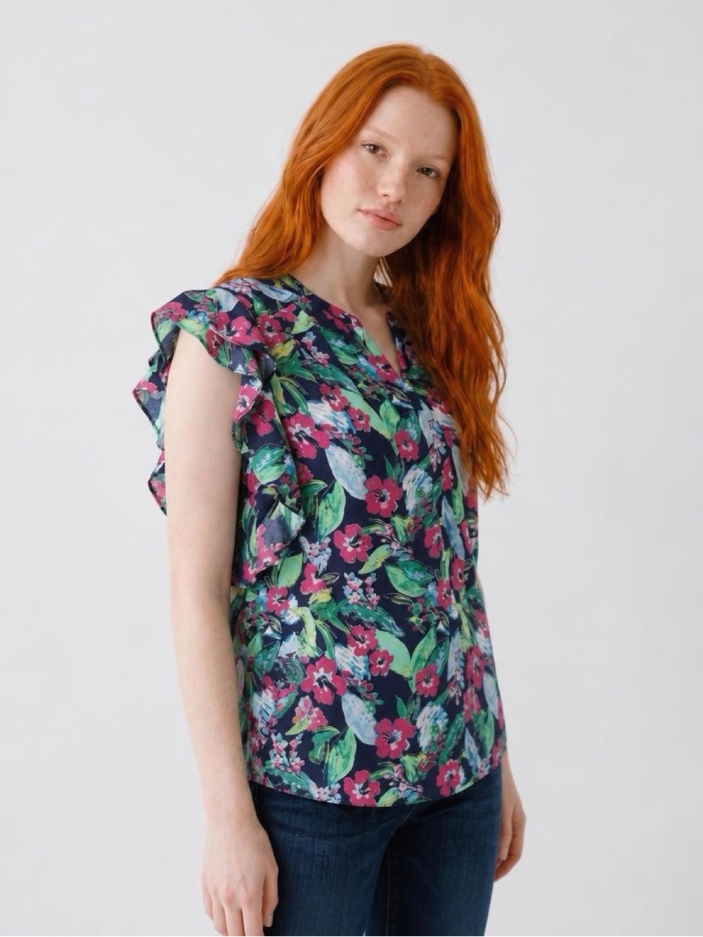Floral Chiffon Top by Zac & Rachel Woman 2X